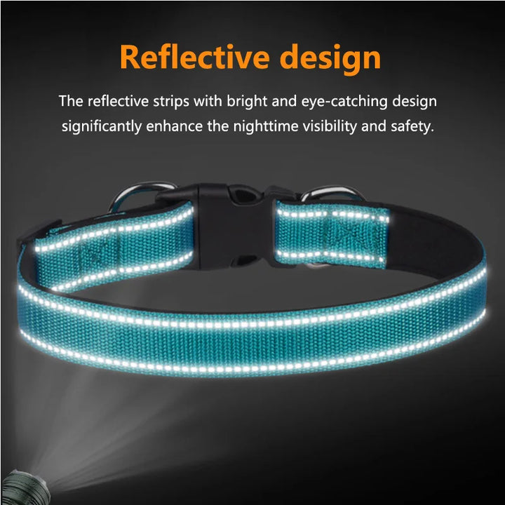 Reflective Adjustable Dog Collar – Padded & Breathable