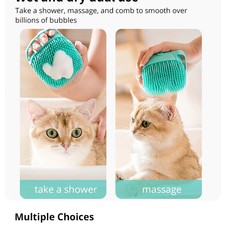 Soft Silicone Pet Bathing & Grooming Brush