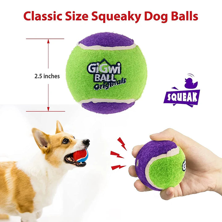 GiGwi 3PCS Interactive Dog Balls – Squeaky & Bite-Resistant