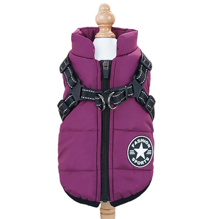 Winter Dog Jacket with Harness – Waterproof & Warm