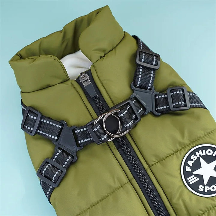 Winter Dog Jacket with Harness – Waterproof & Warm