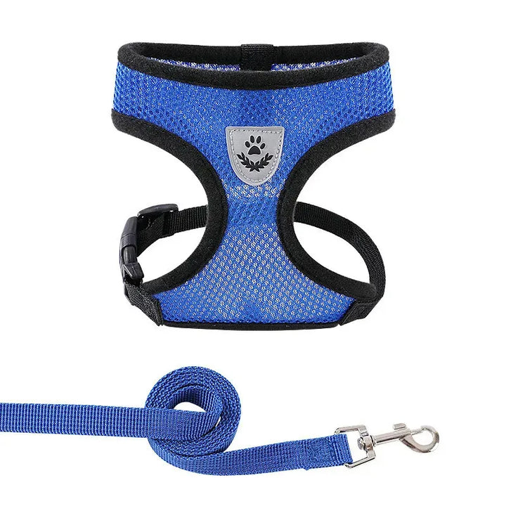 Reflective Breathable Dog Harness & Leash Set