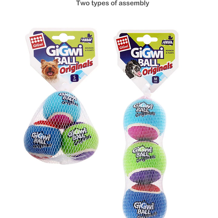 GiGwi 3PCS Interactive Dog Balls – Squeaky & Bite-Resistant