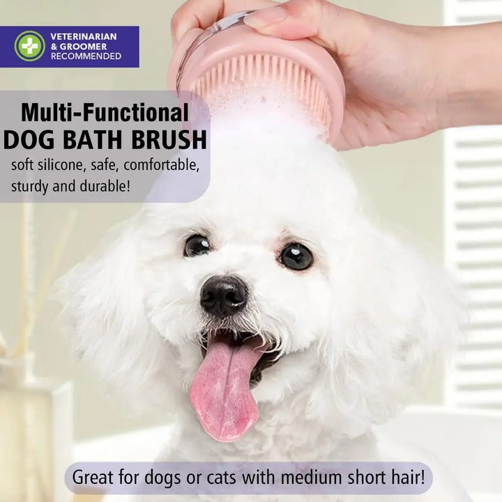 Soft Silicone Pet Bath Brush – Shampoo & Massage Tool