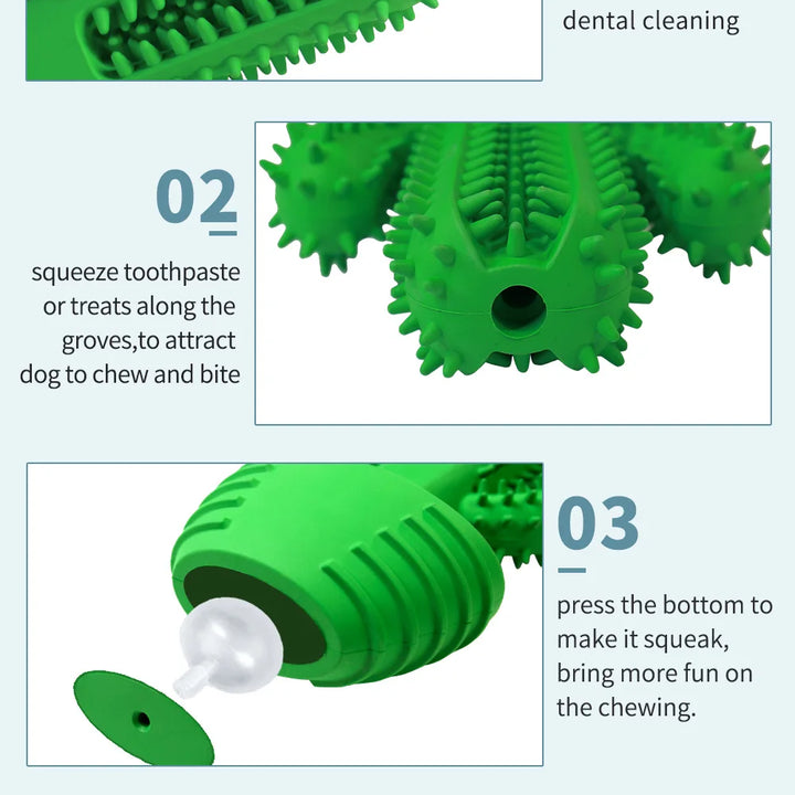 Cactus Rubber Chew Toy – Dental Care & Treat Dispenser