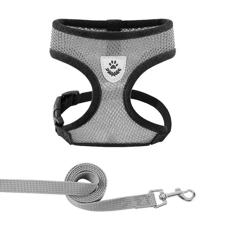 Reflective Breathable Dog Harness & Leash Set