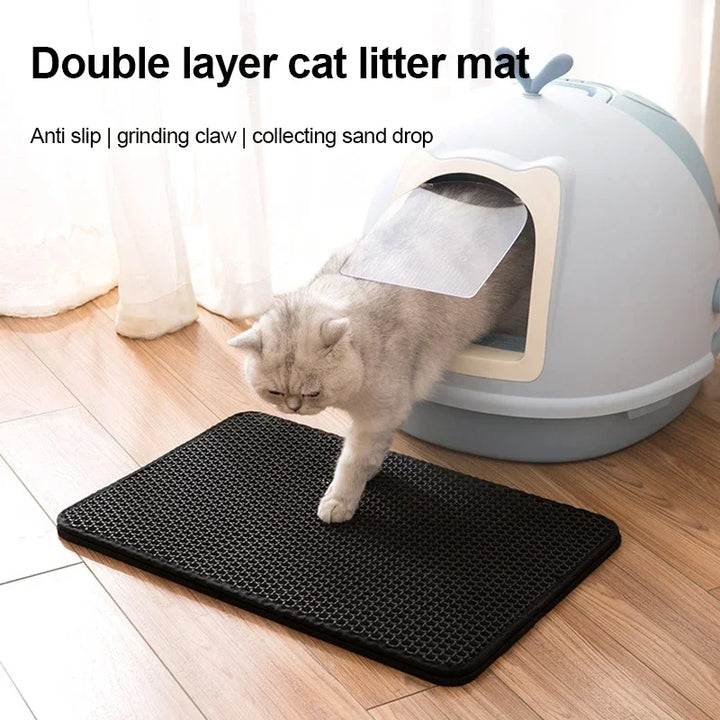 EVA Double-Layer Cat Litter Mat – Anti-Tracking