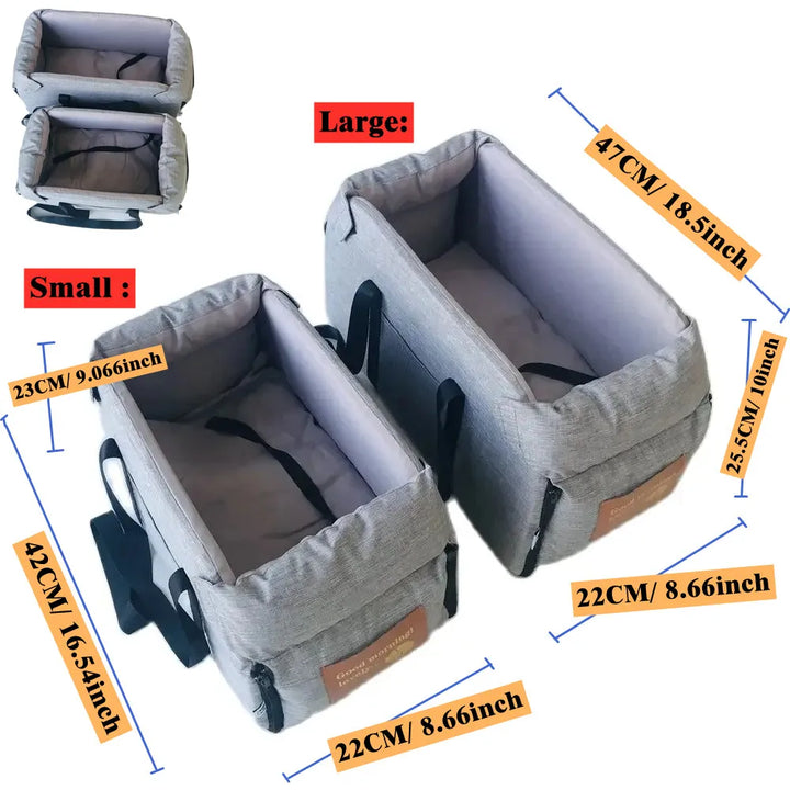 Portable Elevated Pet Car Seat – Waterproof & Secure