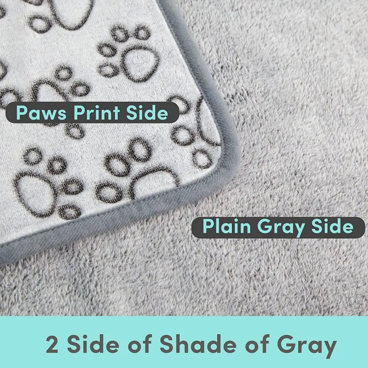 Soft & Washable Pet Blanket – Grey Paw Design