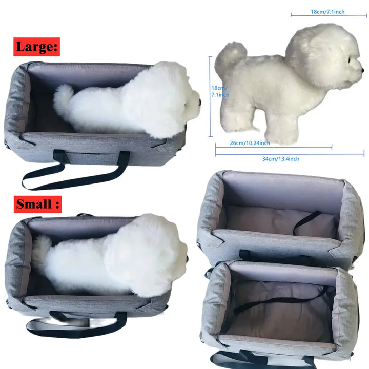 Portable Elevated Pet Car Seat – Waterproof & Secure