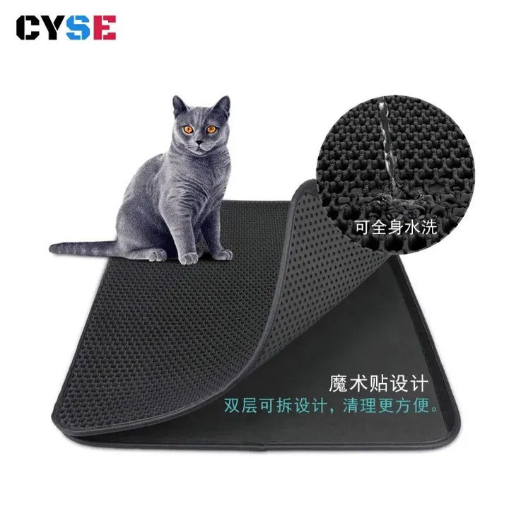 EVA Double-Layer Cat Litter Mat – Anti-Tracking