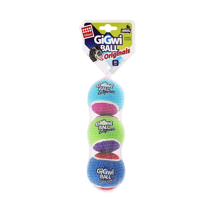 GiGwi 3PCS Interactive Dog Balls – Squeaky & Bite-Resistant